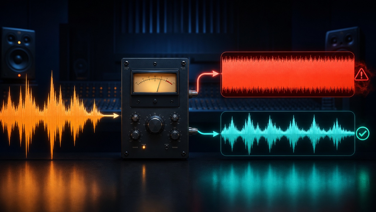 A comparison between a waveform flattened by compression and one controlled while preserving its dynamics