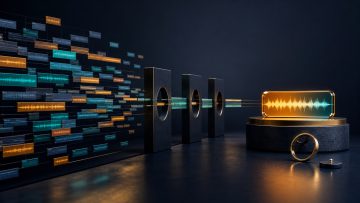 多数の編集候補がチェックポイントを通り一つの完成した波形へ絞られる画面